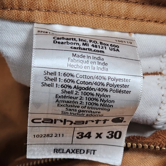 Carhartt Double Knee Pants 34x30 (Actual 32x28) Brown Relaxed Upland Field - Picture 3 of 16